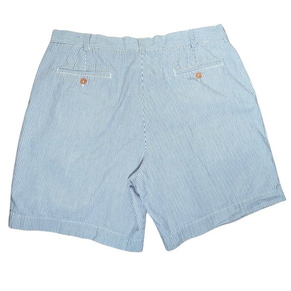J.Crew Seersucker Striped Shorts Size 38 Cotton Lightweight Blue & White Casual - Picture 2 of 7